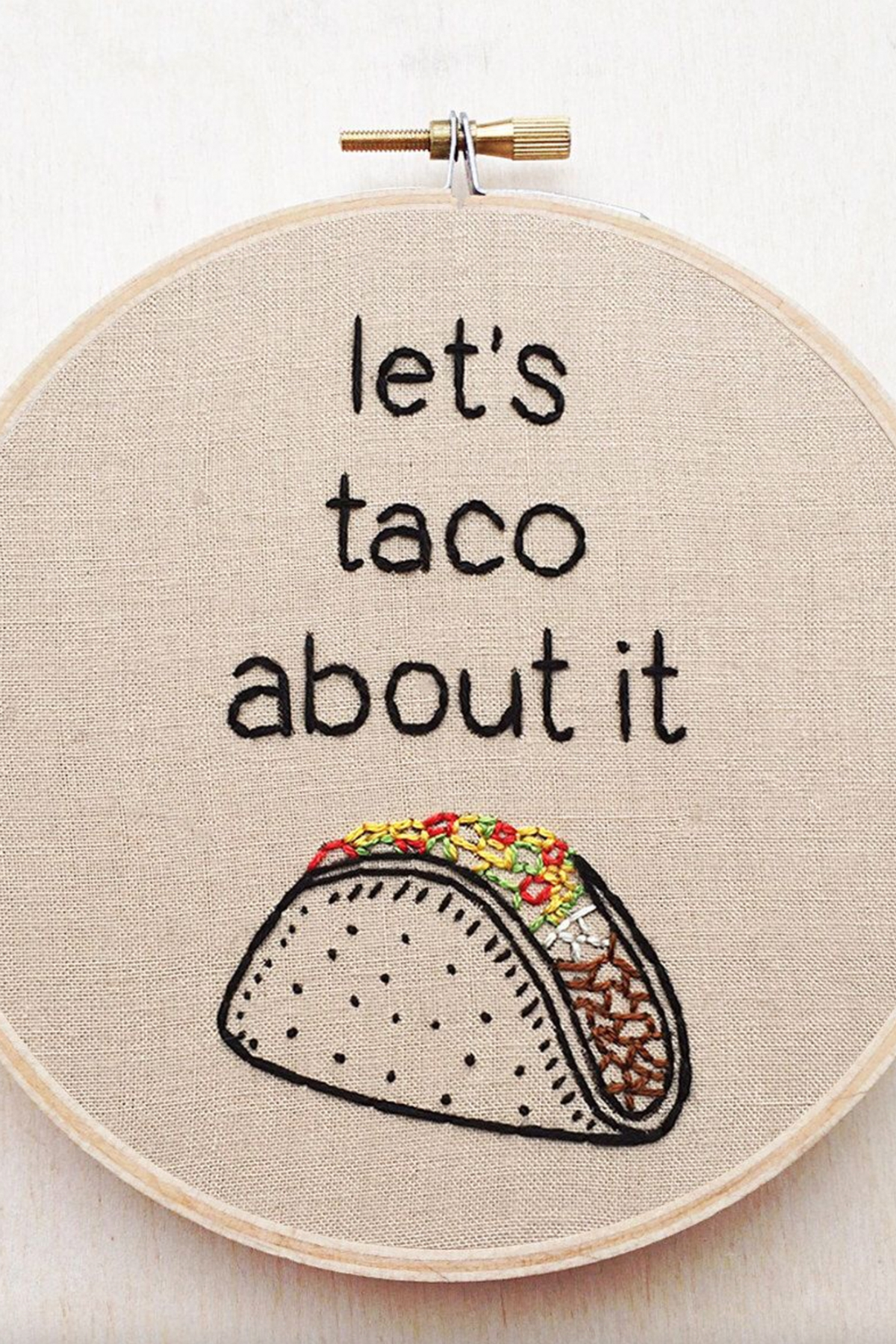 Funny embroidery patterns with puns and words