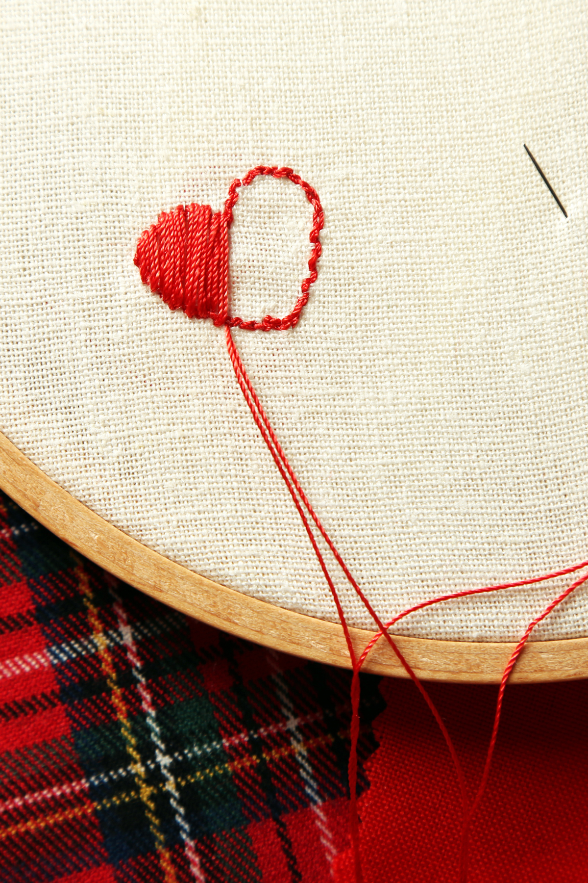 Small heart embroidery