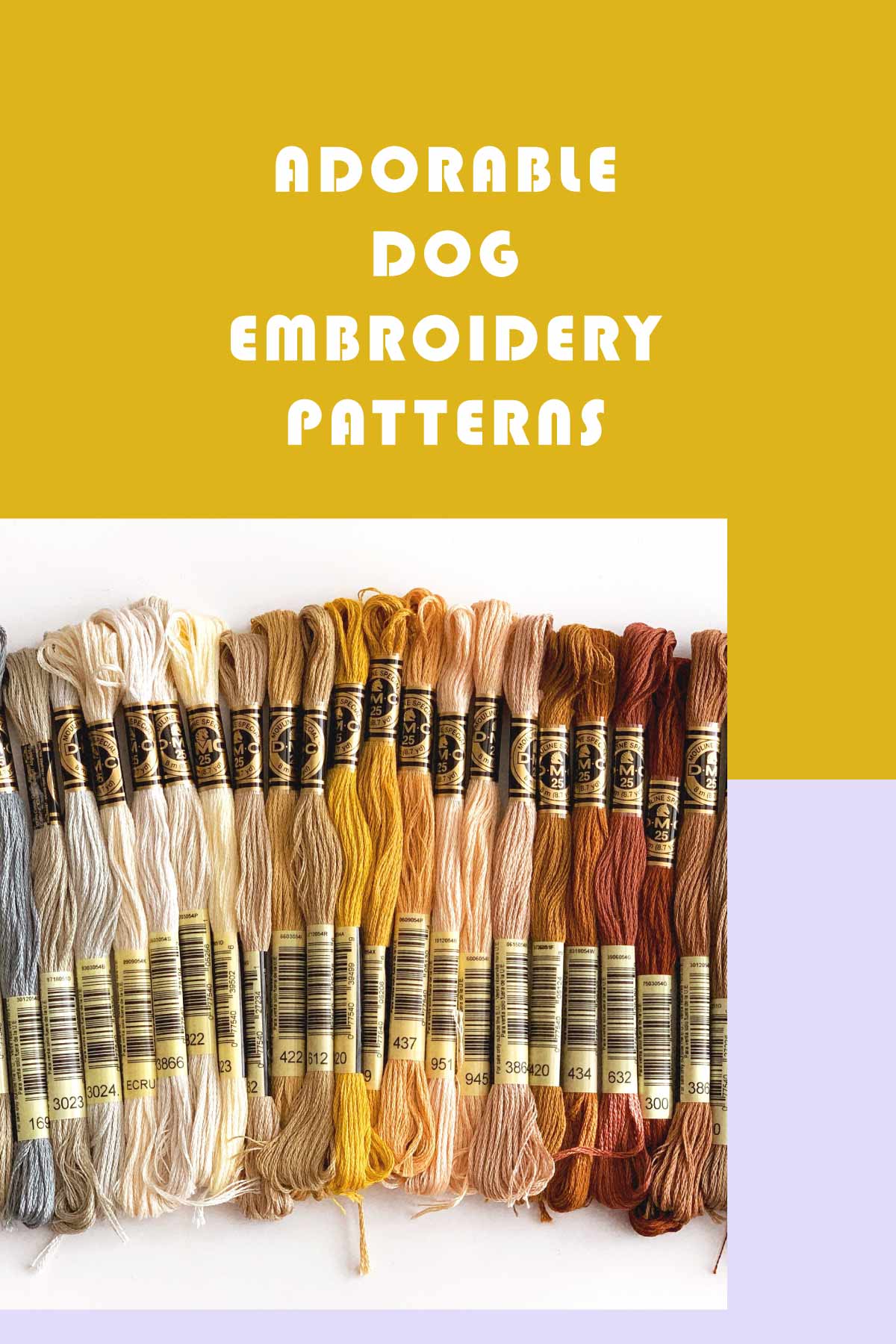 Supplies for dog embroidery patterns