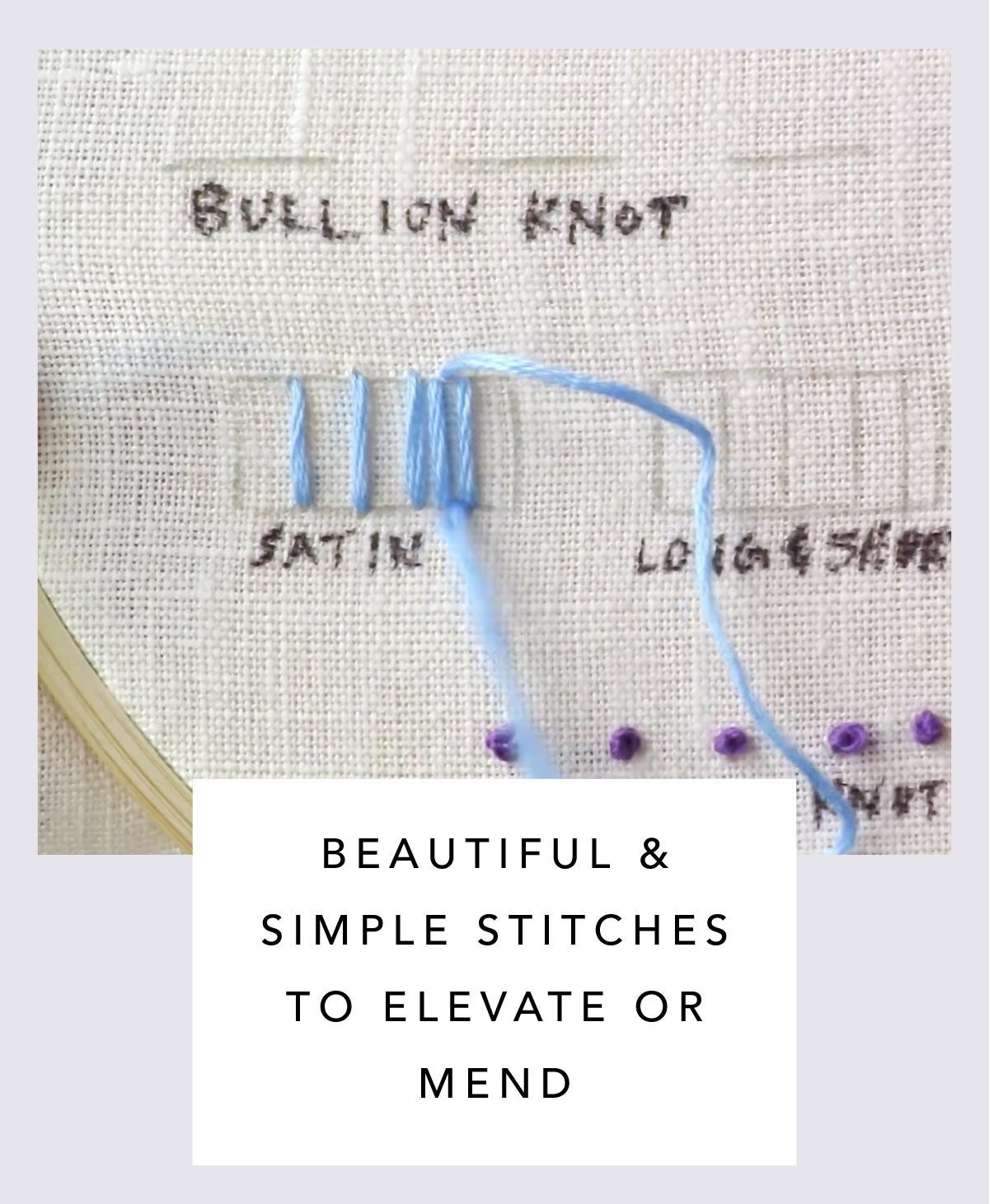 Simple stitches for embroidery