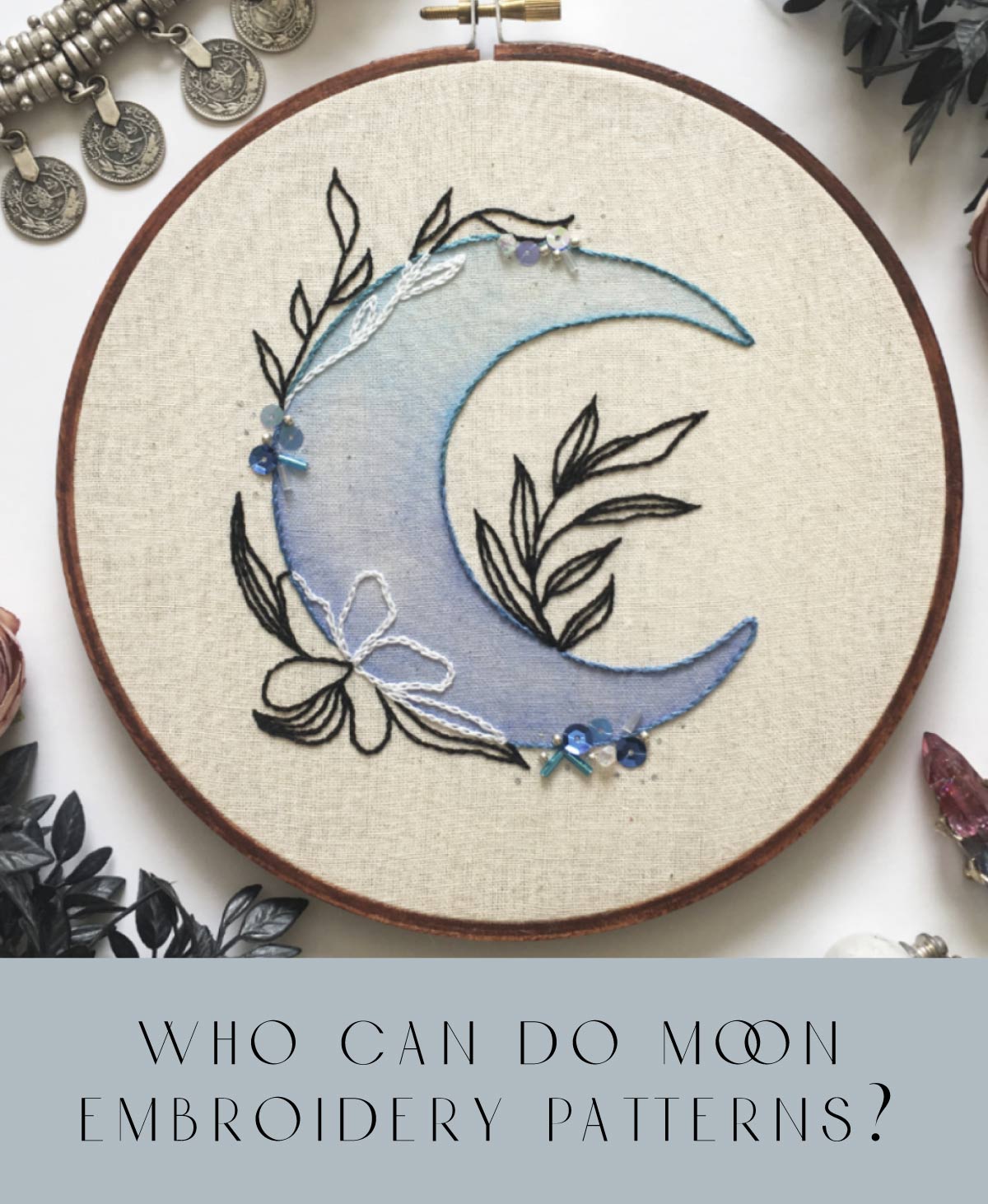 How to embroider a moon