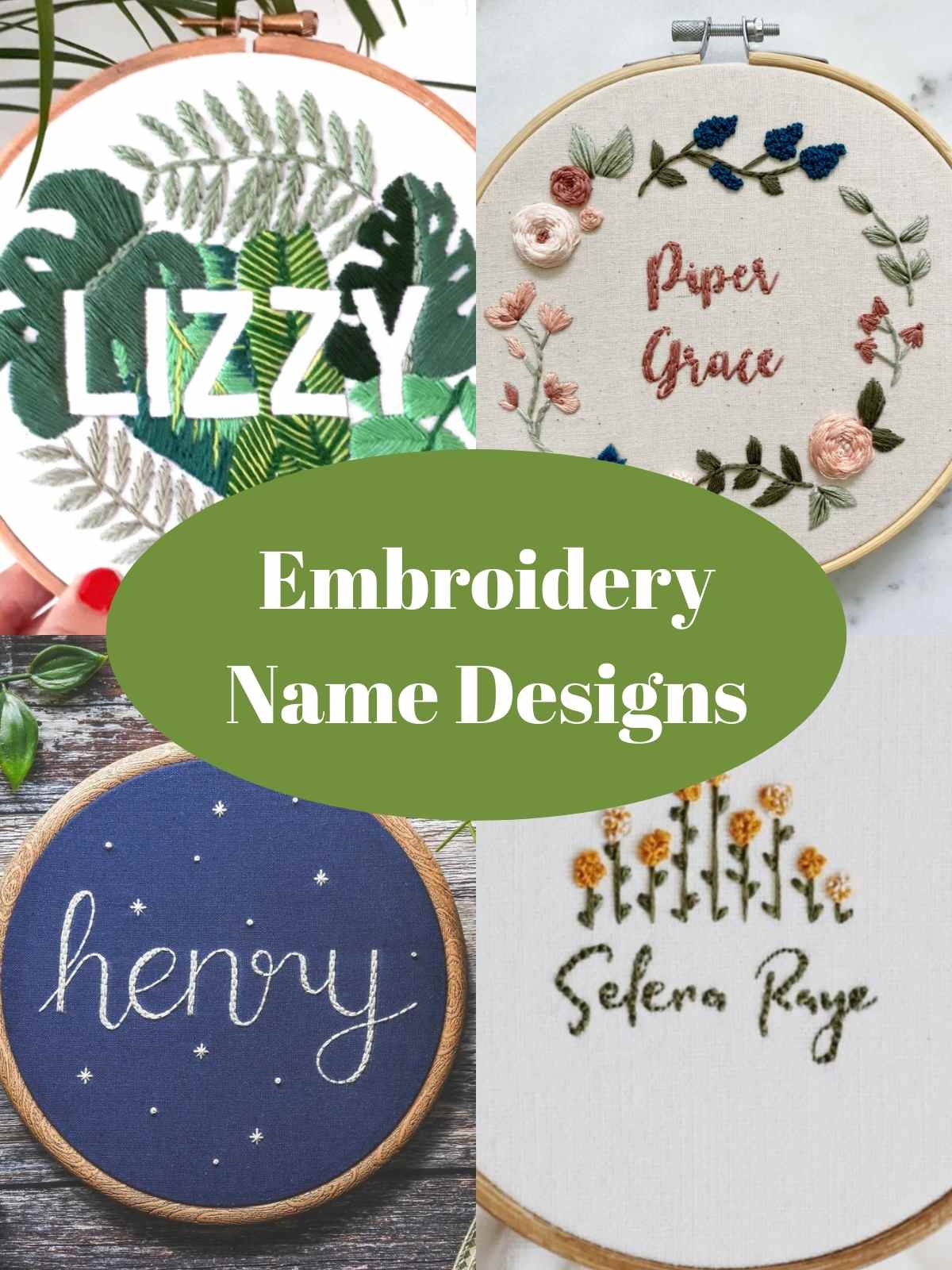 Embroidery Designs to use behind names