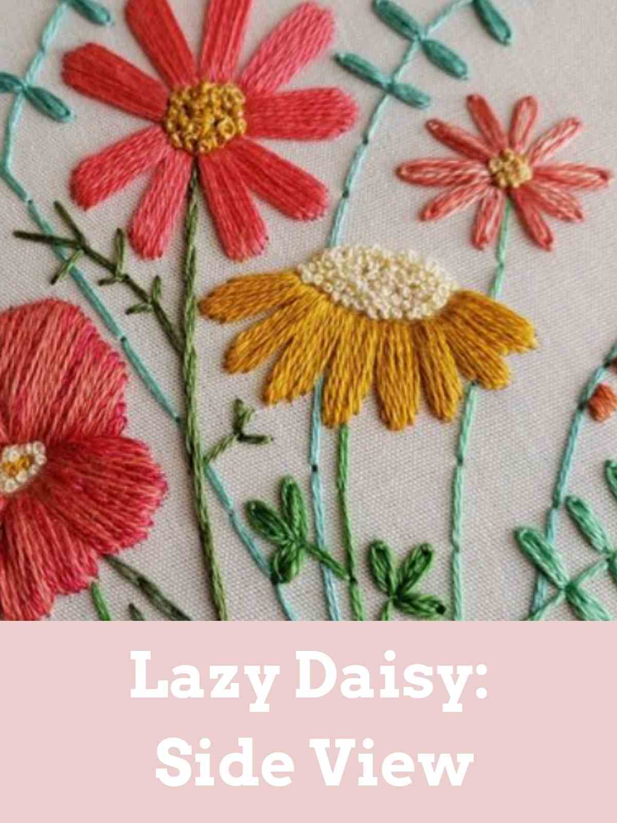 Side View of how to create a Lazy Daisy