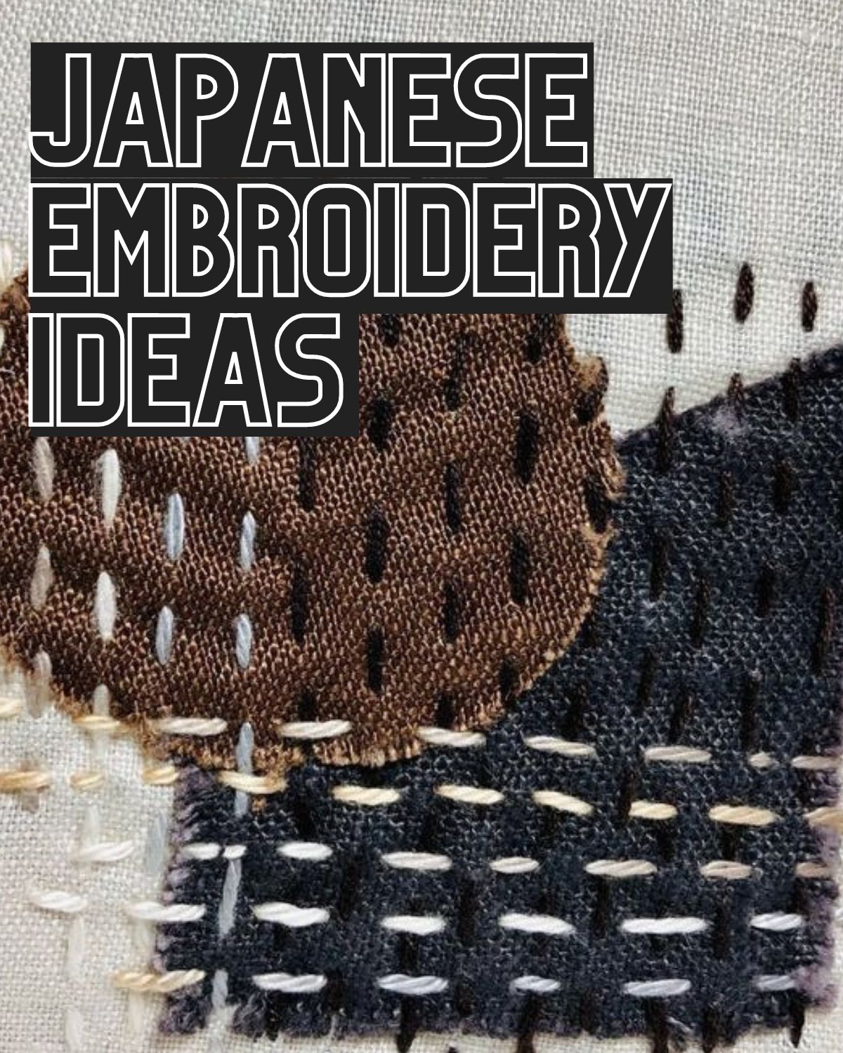 Close up sashiko embroidery pattern