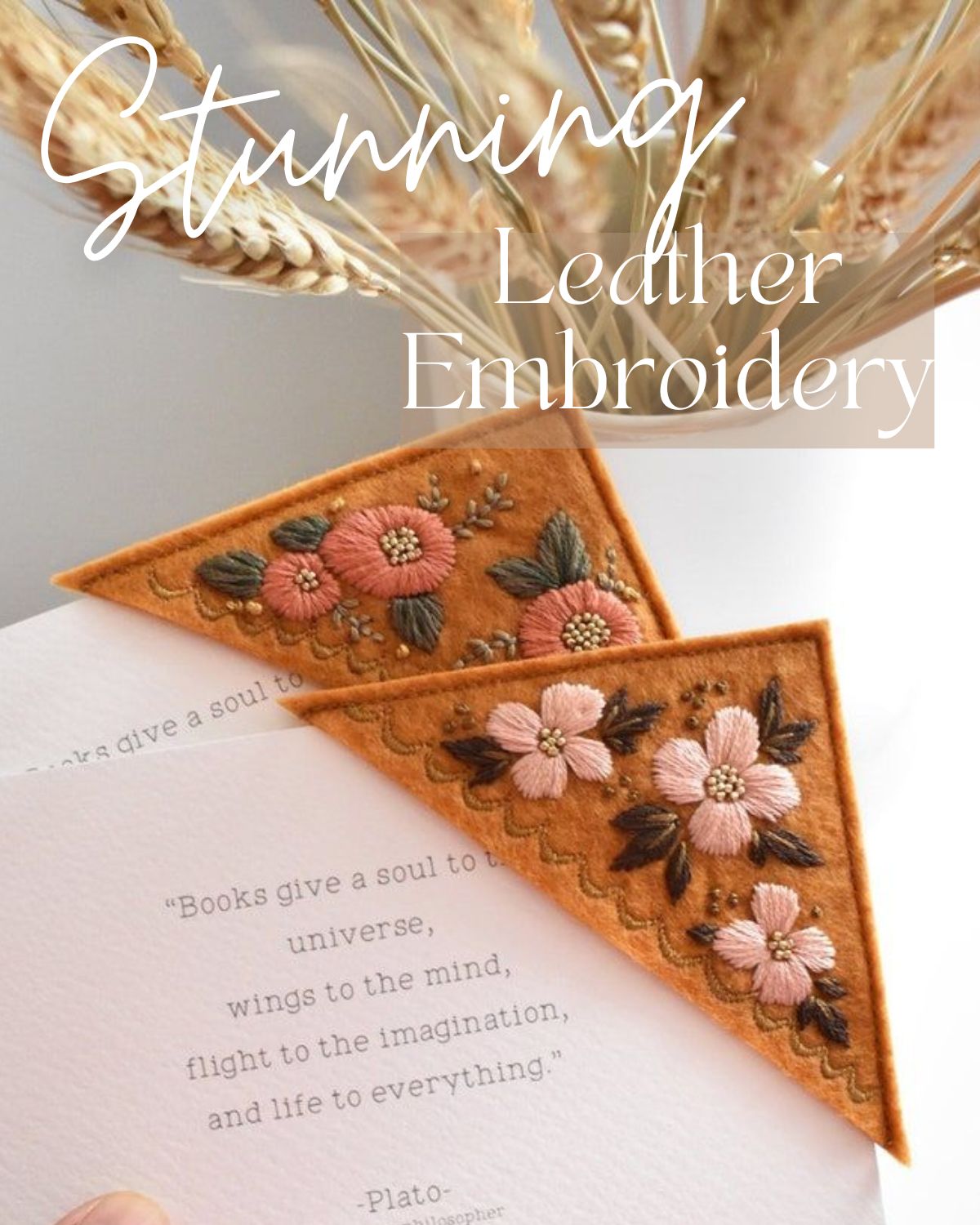 Embroidered book mark