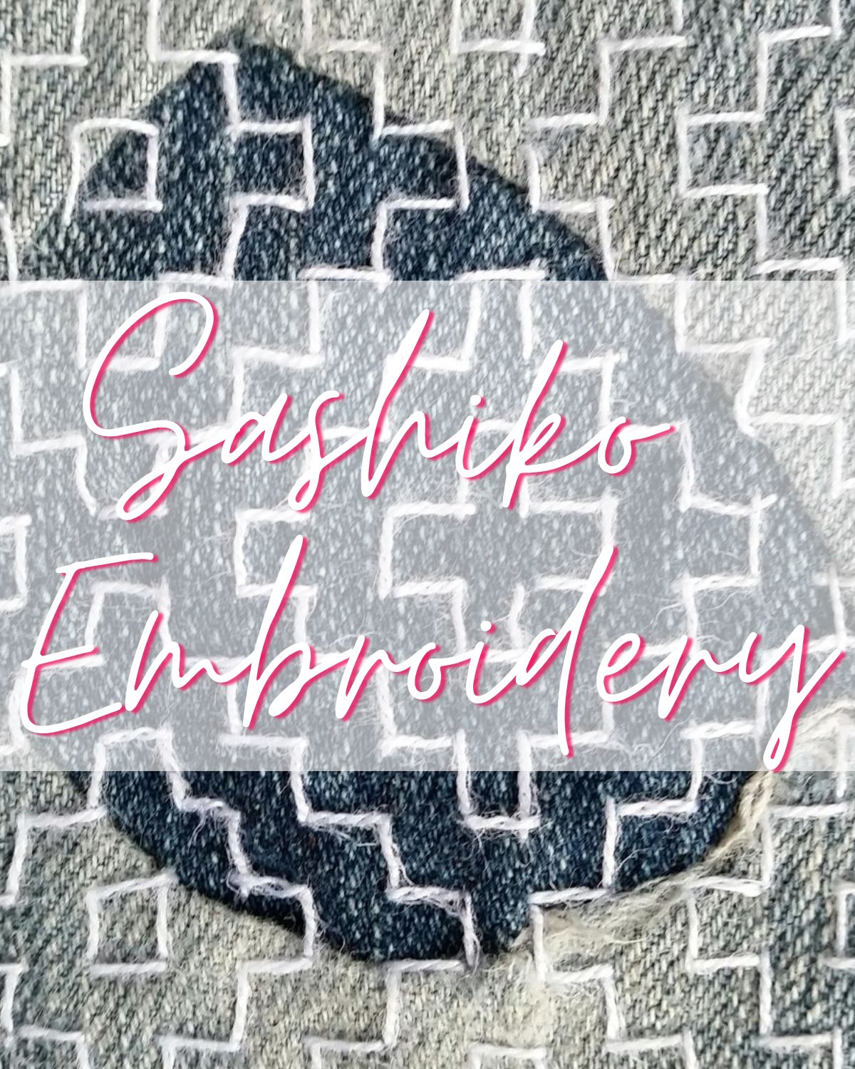 Sashiko embroidery on denim