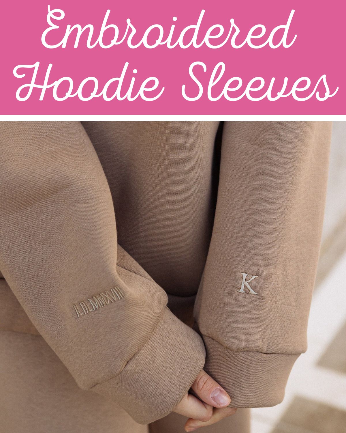 Hoodie sleeves with little embroidered details