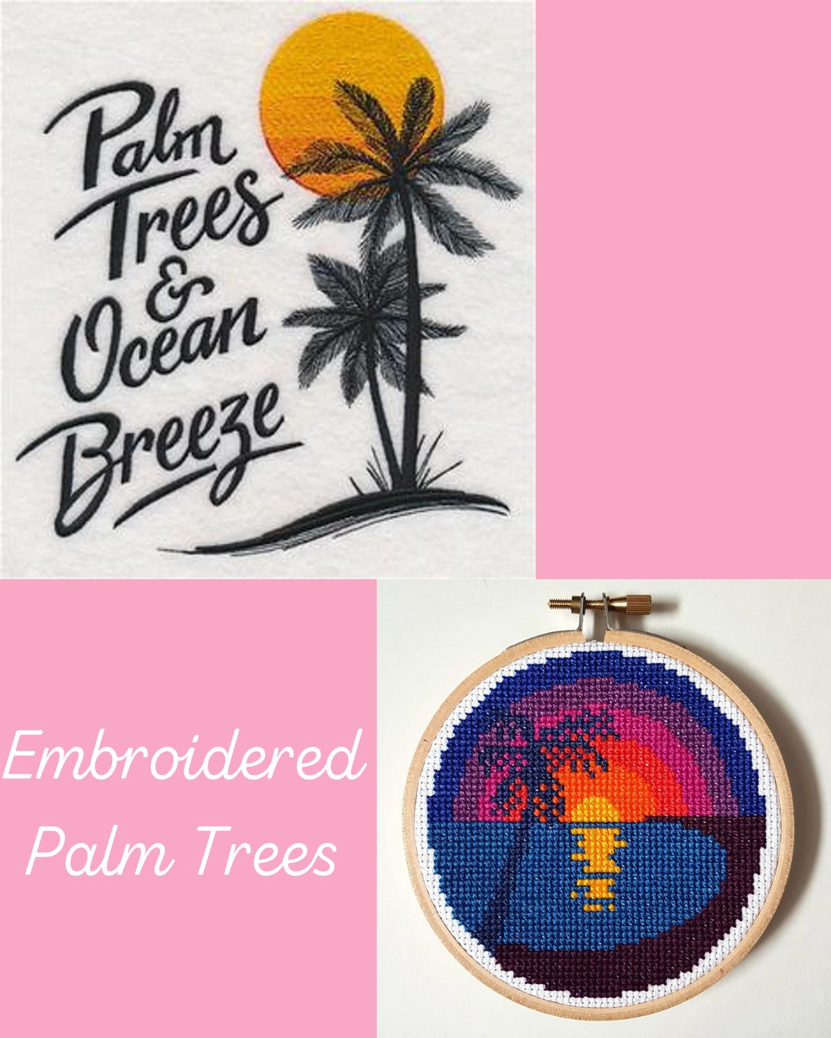 Palm tree embroidery projects