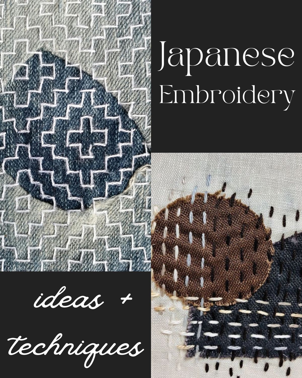 Two different sashiko patterns