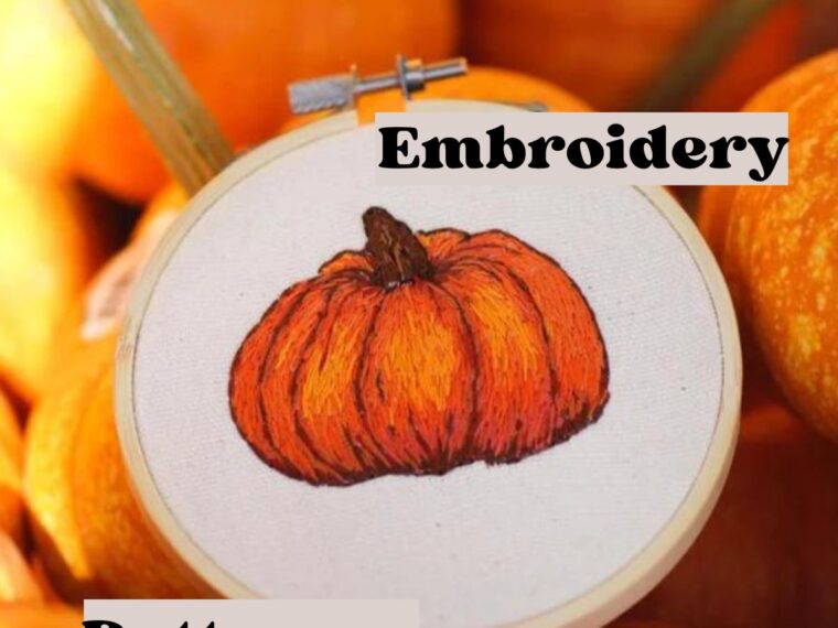 Detailed pumpkin embroidery