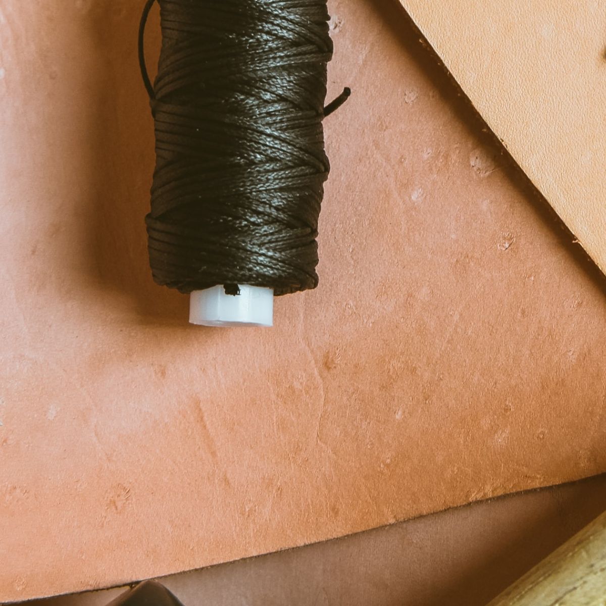 Embroidery thread on a work table