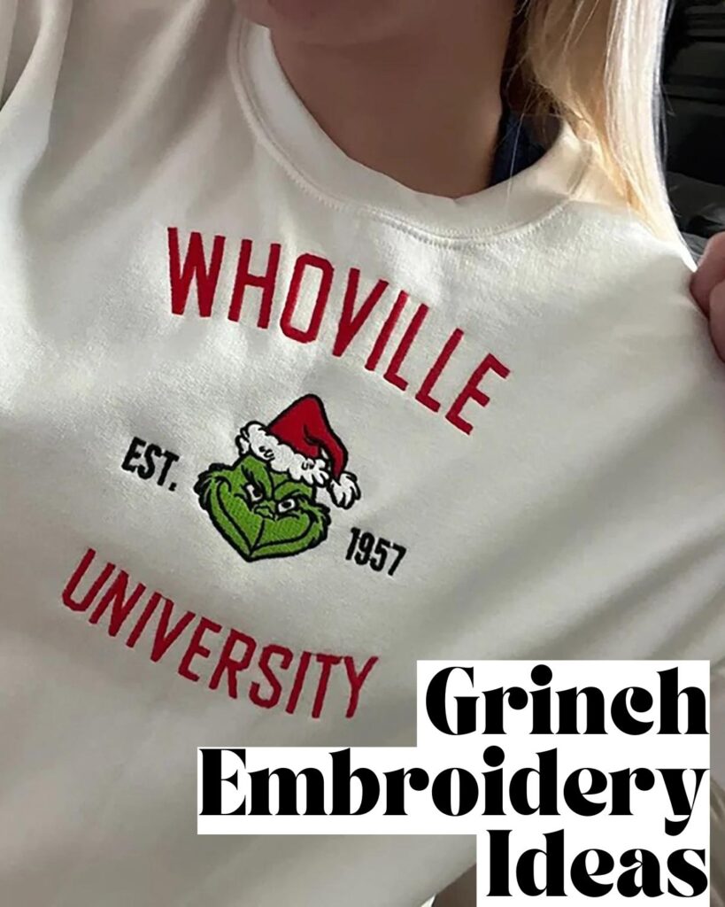 15 Grinch Embroidery Design Ideas For Fun Christmas Decor - meshthread.com