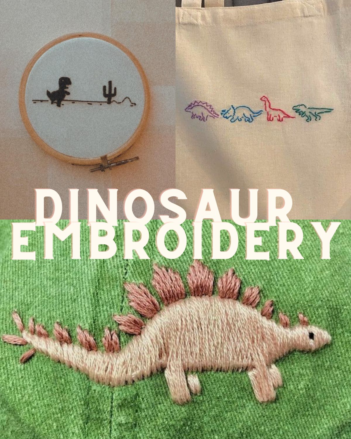 Three dinosaur craft pieces