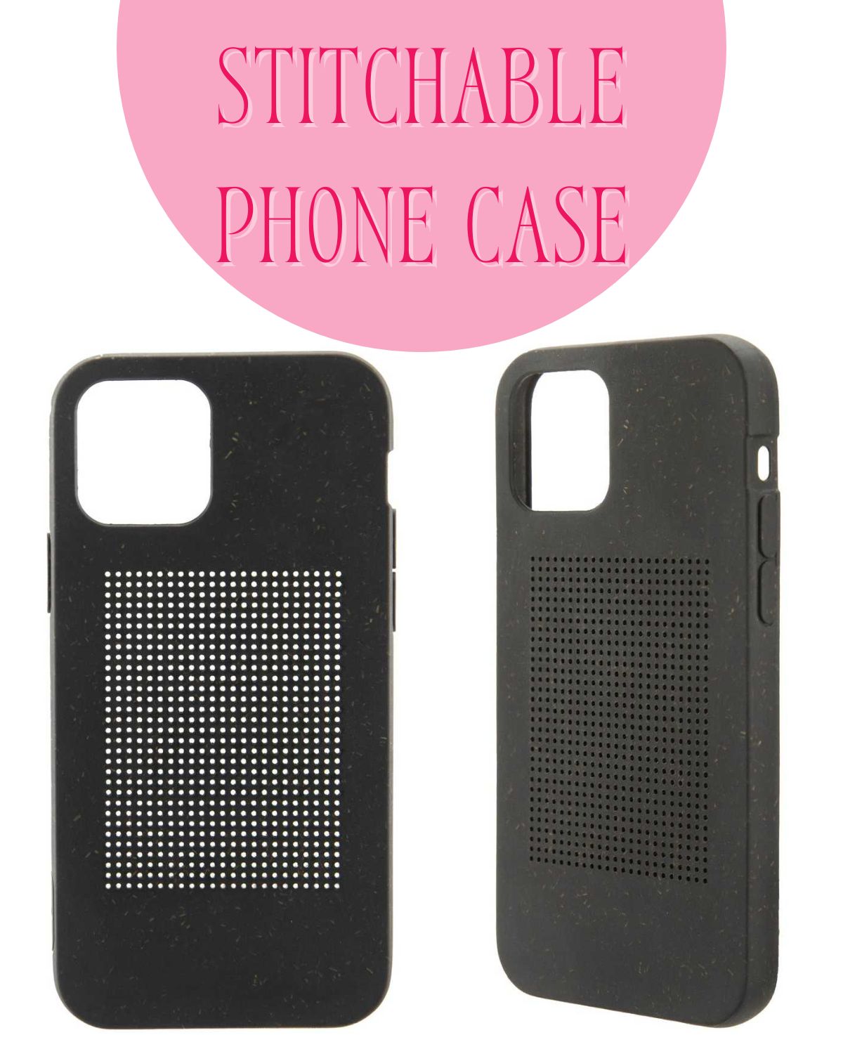 A black phone case with holes in the back