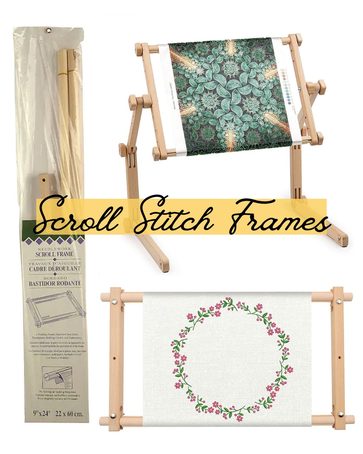 Different stitch scroll frames