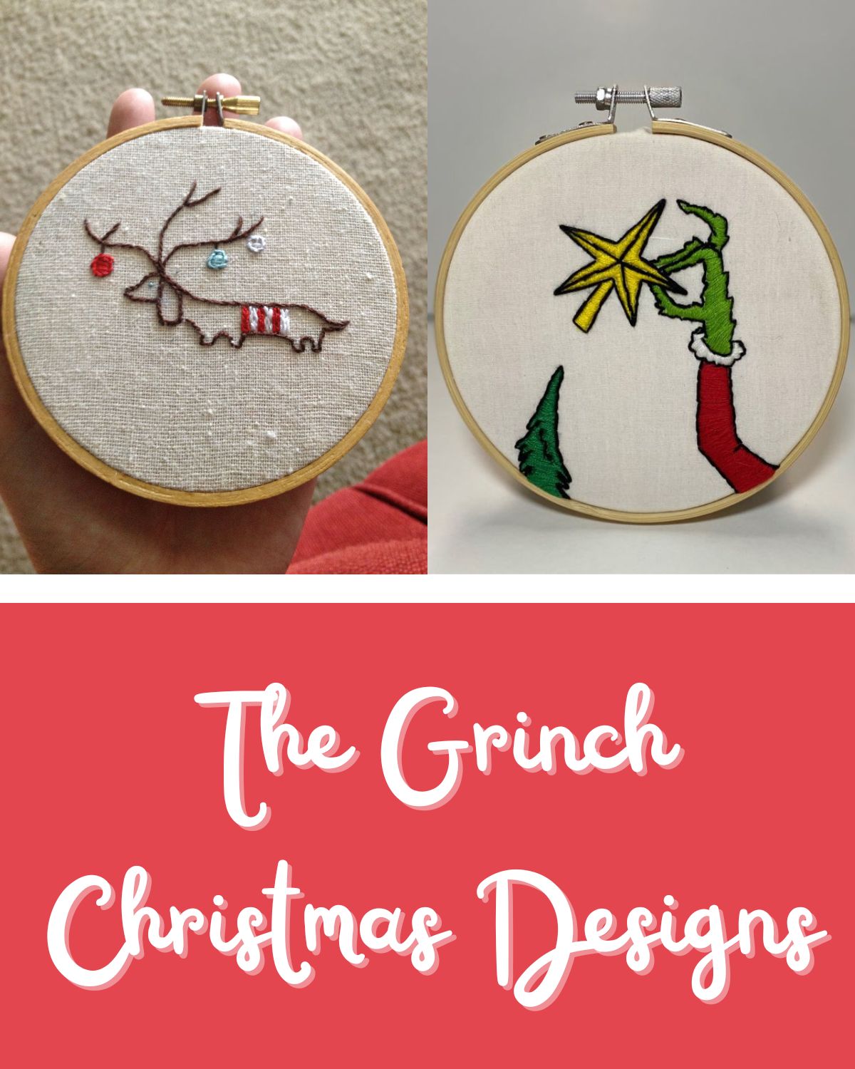 Two Christmas embroidery pieces