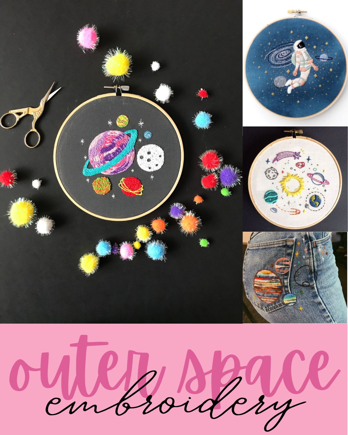 Embroidery patterns that are of outer space 