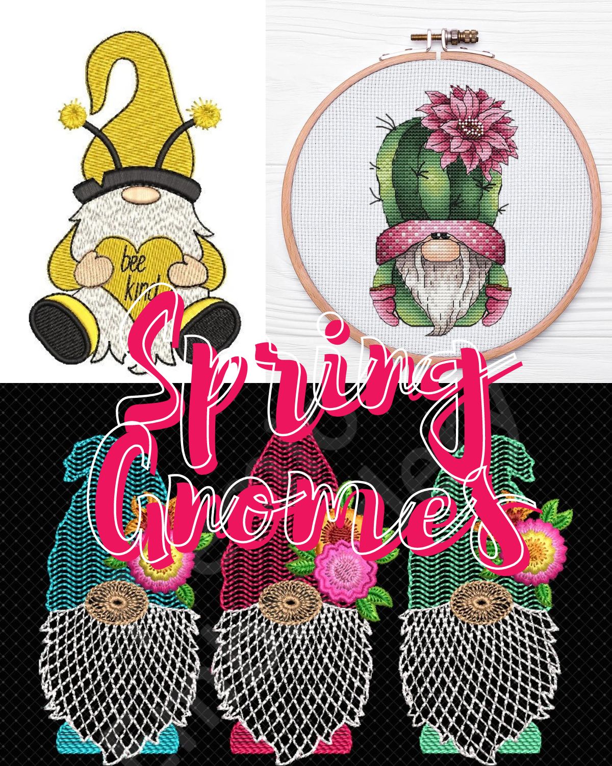 Gnomes with spring themes