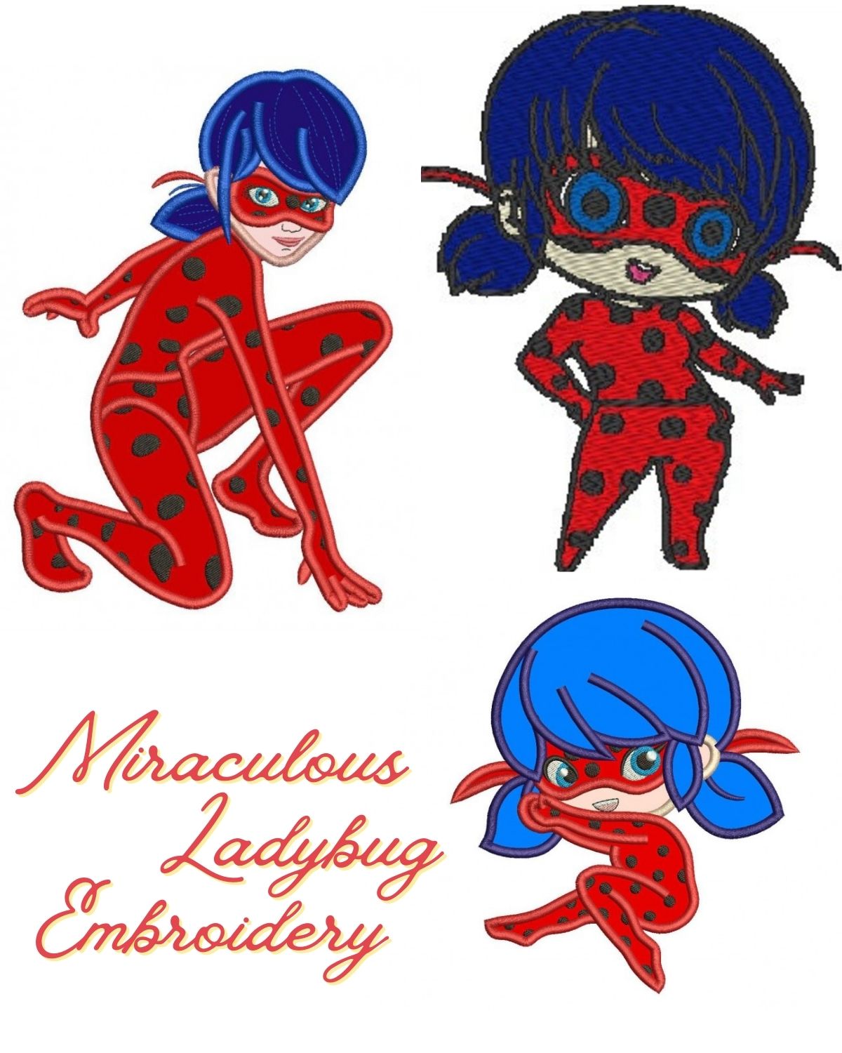 Miraculous Ladybug Embroidery Pieces
