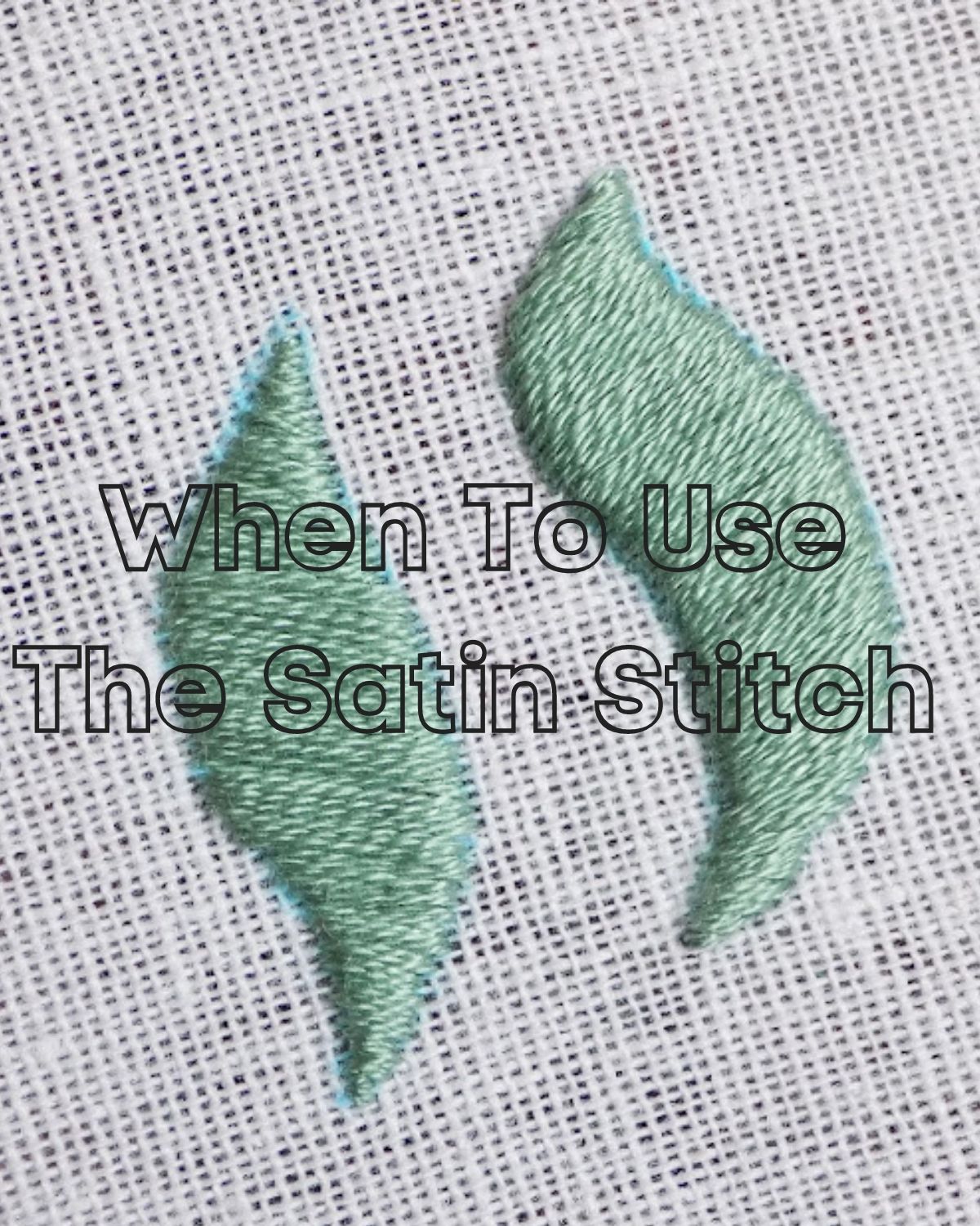 Leaves embroidered with the satin stitch