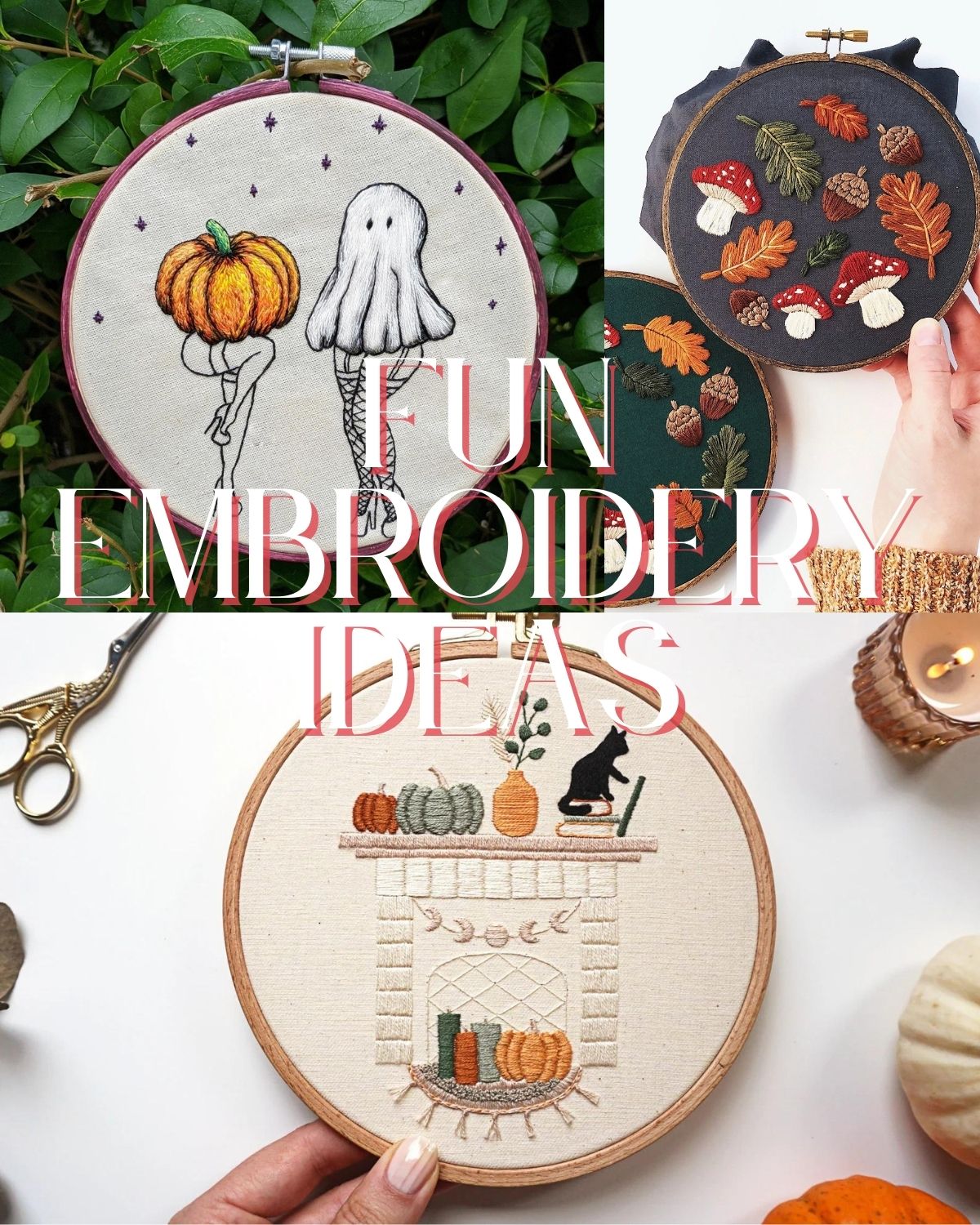 Three fun and funky embroidery pieces